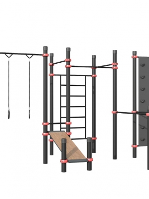 Спортивный комплекс для воркаут со скалодромом